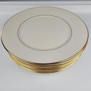 Lenox Hayworth Salad Plate Set Of 6 Cosmopolitan Collection Gold Rim 8 1/4" USA